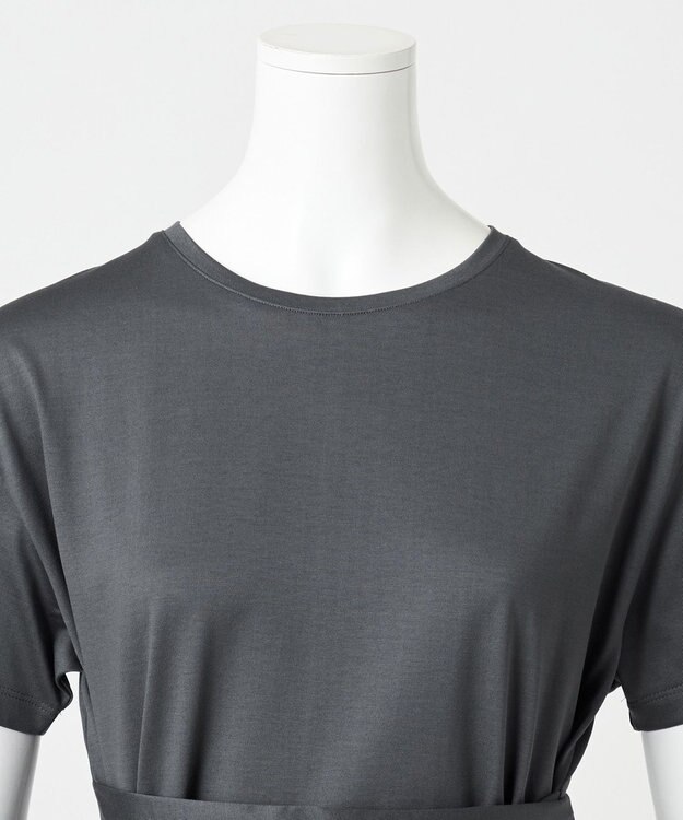 23区 L 【エステータ】スーピマシングルジャージー サッシュデザイン カットソー グレー系