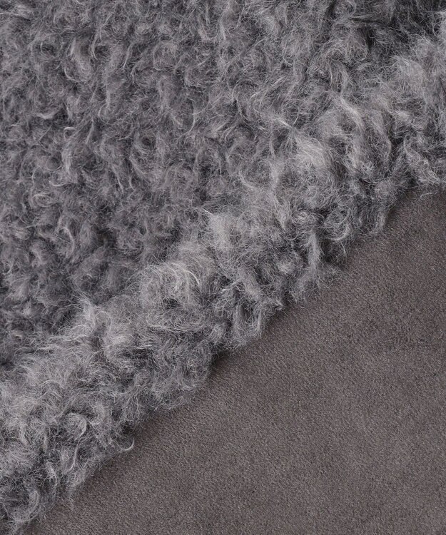 ICB 【リバーシブル着用可能】フェイクムートン ジレ チャコール系