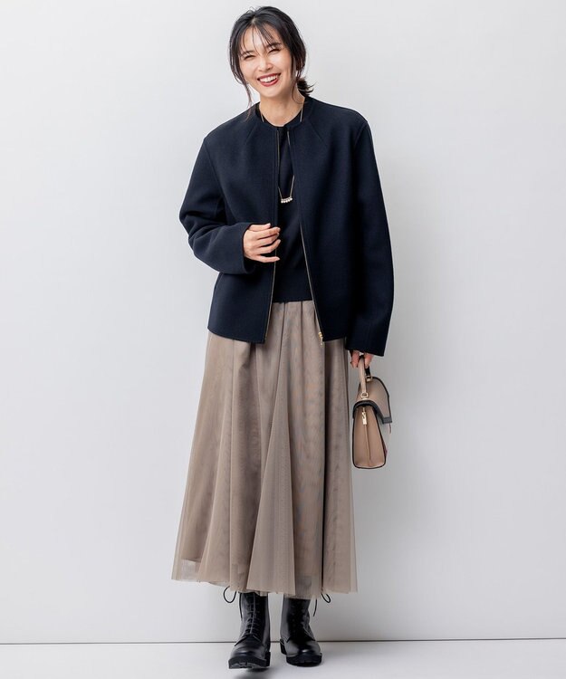 23区 ウールリバー ショート ブルゾン ブラック系