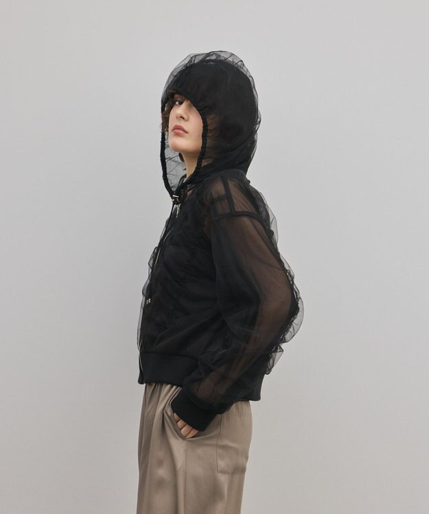 GRACE CONTINENTAL チュールパーカー ブラック