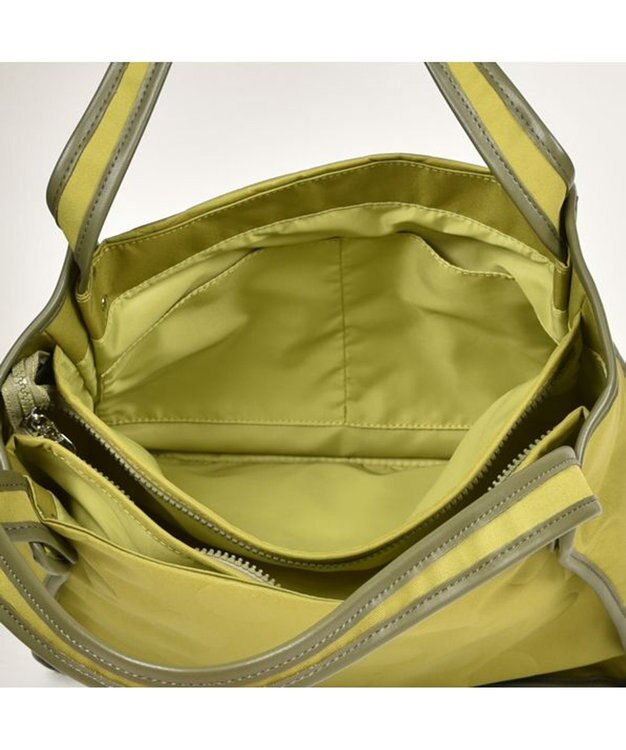 Y'SACCS ヒートエンボス ポルカドットトート Mサイズ グリーン