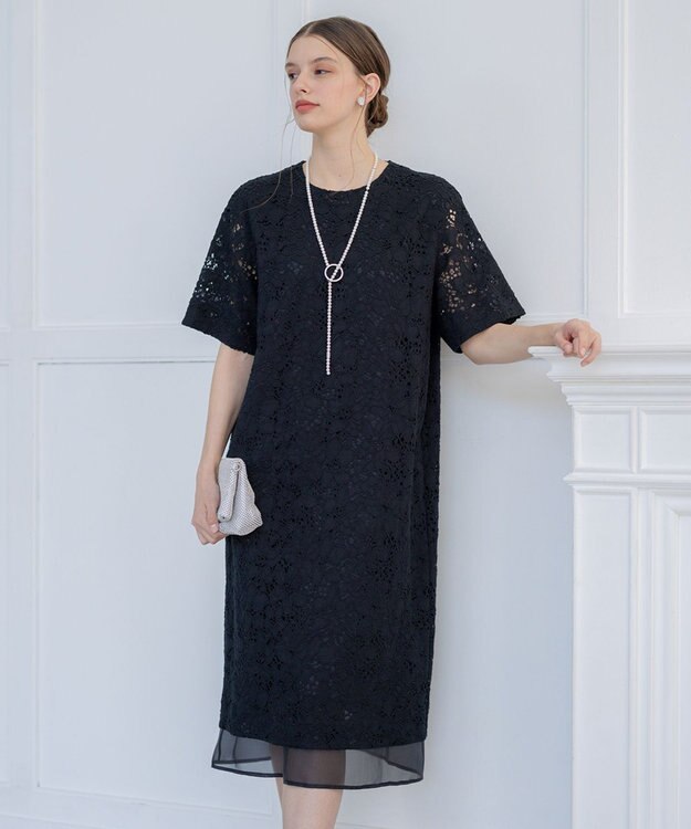 美品 23区 applaudir エアリーレース　ドレスワンピース ニジュウサンク チイサイサイズ 23区 S 【APPLAUDIR】エアリー