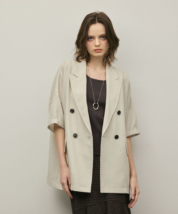 GRACE CONTINENTAL ドルマンテーラードジャケット ベージュ