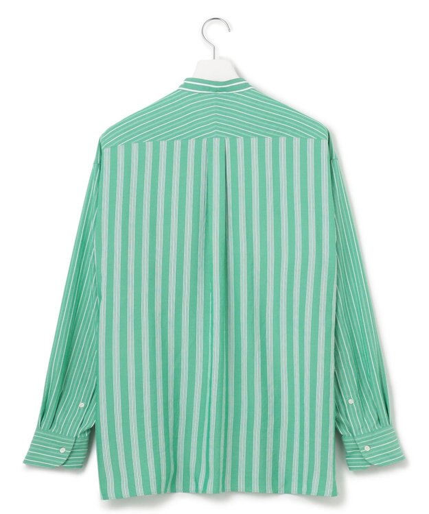 J.PRESS YORK STREET 【UNISEX】クレイジーストライプ バンドカラーシャツ グリーン系7