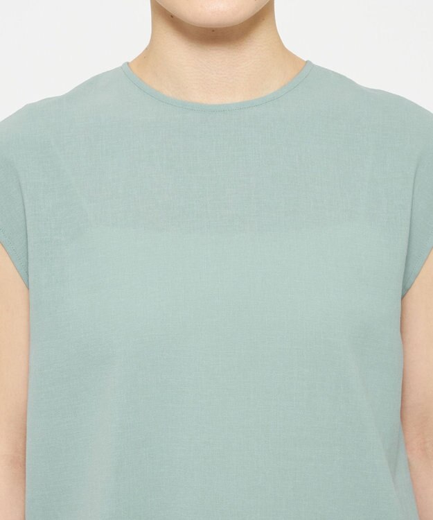 uncrave ドライタッチトロ ノースリーブブラウス アッシュブルー