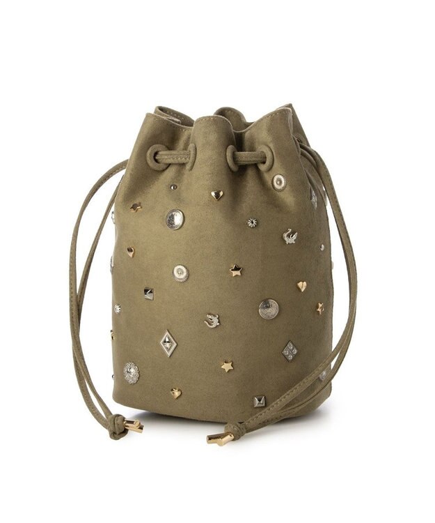UNBILLION カカトゥ kakatoo / スエード調スタッズドロストバッグ カーキ