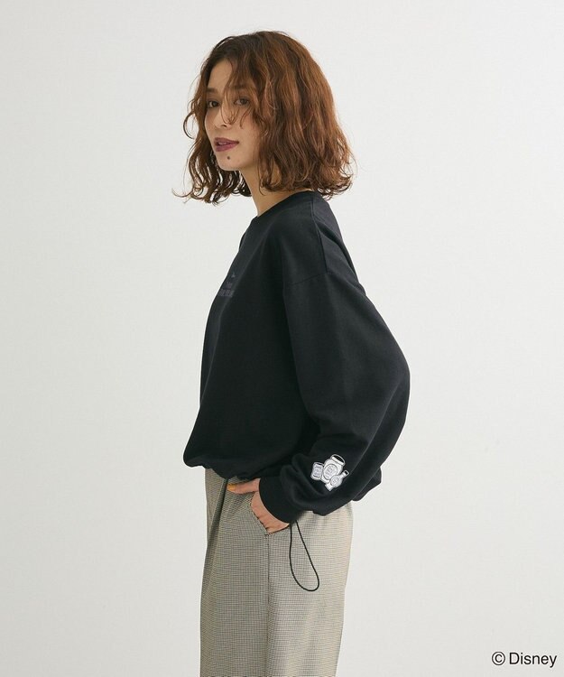 Green Parks ナイトメア／裾ドロストミニ裏毛プルオーバー Black