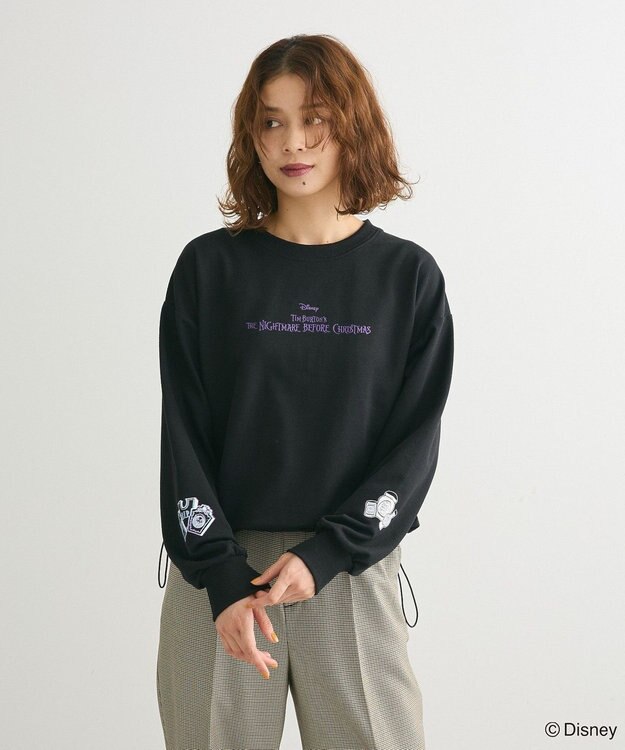 Green Parks ナイトメア／裾ドロストミニ裏毛プルオーバー Black