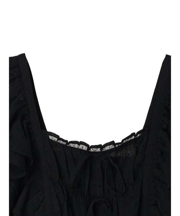 earth music&ecology フロッキードットフリルビスチェ Black