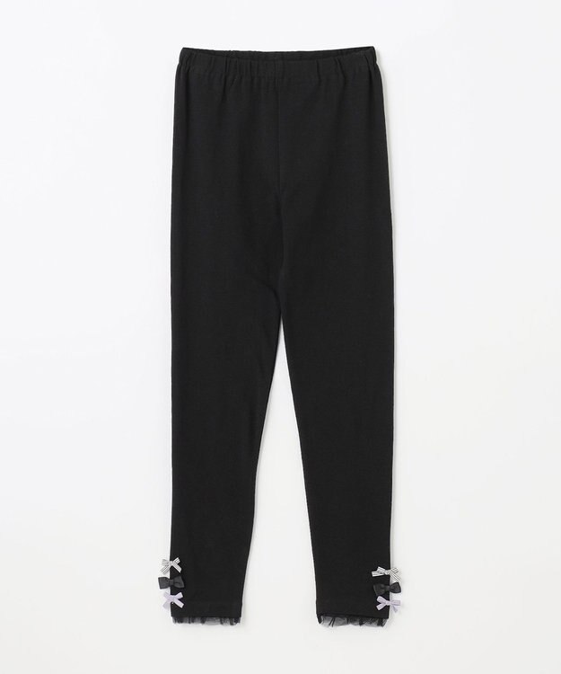 ANY KIDS 裾リボン レギンス ブラック