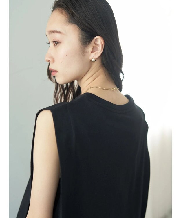 earth music&ecology ボクシーノースリーブチュニック Black