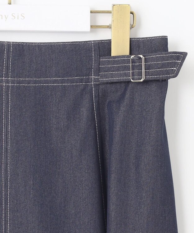 ANY SIS 【洗える】デニムライクシャンブレー スカート シャンブレー