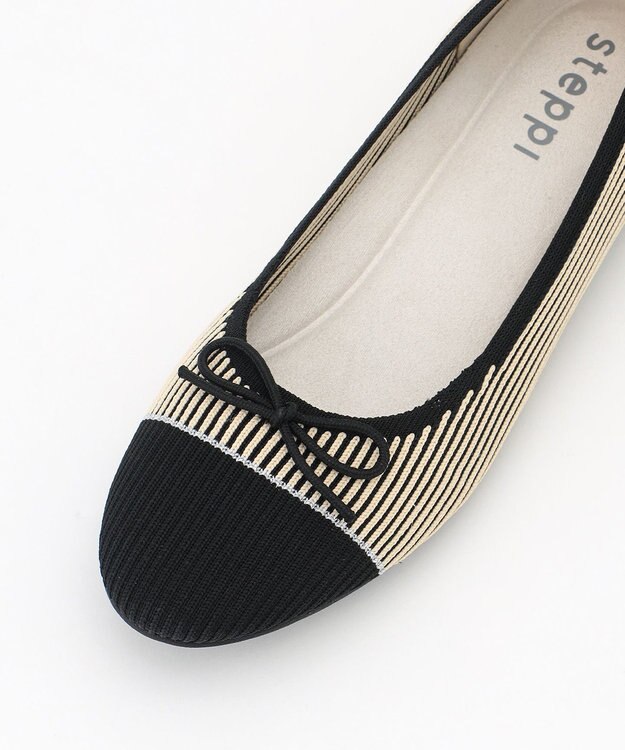 steppi ラウンド バイカラー バレエ パンプス ベージュ バイカラー