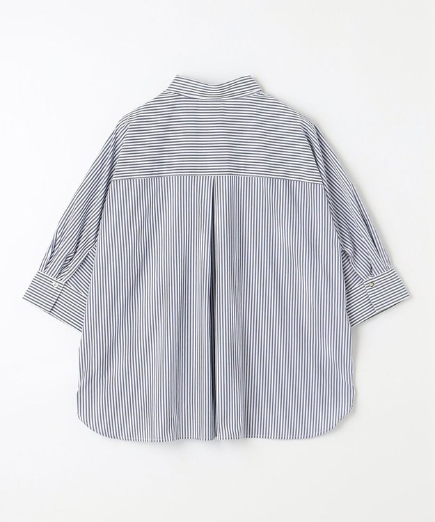 ANY 【UVケア/接触冷感/洗濯機可能】クールＵＶドルマンシャツ ブルーストライプ