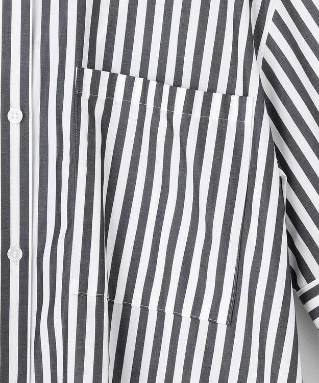 BEIGE， PERSIMMON / シャツワンピース Black Stripe