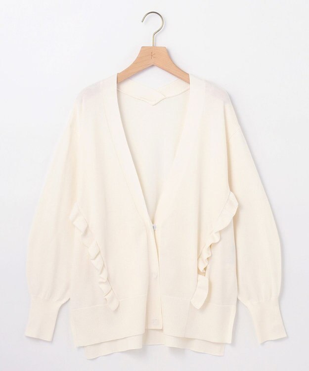 組曲 【WEB限定】サイドフリルカーディガン アイボリー系