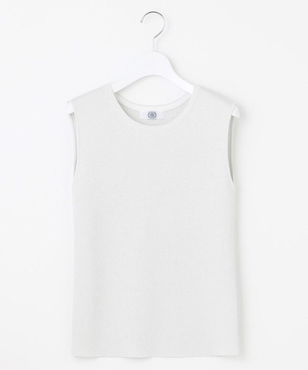 J.PRESS LADIES 【WEB限定カラーあり・洗える】FINE SLEEVELESS ニット タンクトップ シルバー系