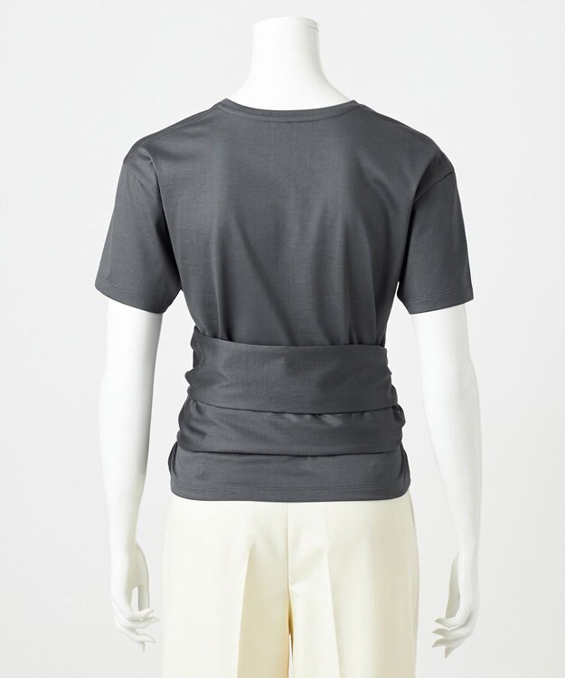 23区 L 【エステータ】スーピマシングルジャージー サッシュデザイン カットソー グレー系