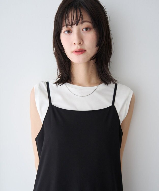 YECCA VECCA 【2点SET】ミリタリーシアーシャツセットキャミワンピース Black