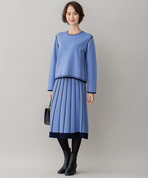 自由区 【ご好評につきWEBのみ新色追加/洗える/マルチウェイ】リバーシブルニット セットアップ ネイビー系