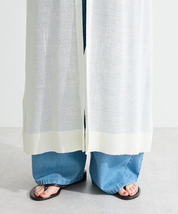 Green Parks 前後２ＷＡＹレイヤーニットワンピース White