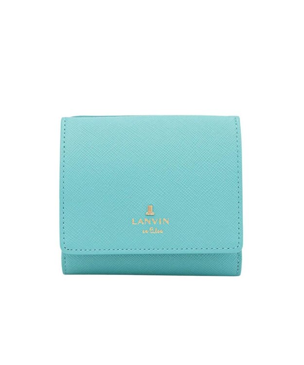 LANVIN en Bleu リュクサンブールカラー 外ボックス二つ折り財布 エメラルドグリーン