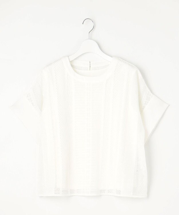 自由区 L 【洗える】レースエッジ Tシャツ&タンクトップセット トップス オフ