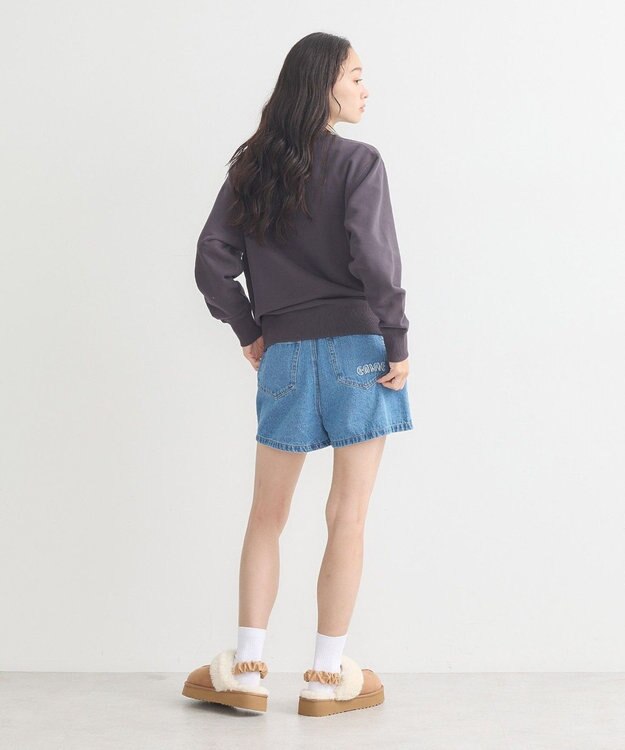 earth music&ecology チャンピオン　ｅｍａｅプリント裏毛プルオーバー Charcoal Gray