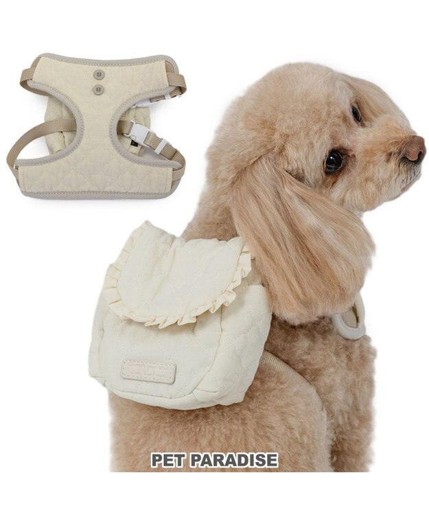 PET PARADISE ペットパラダイス キルトリュック付き ハーネス Ｓ 小型犬 ベージュ
