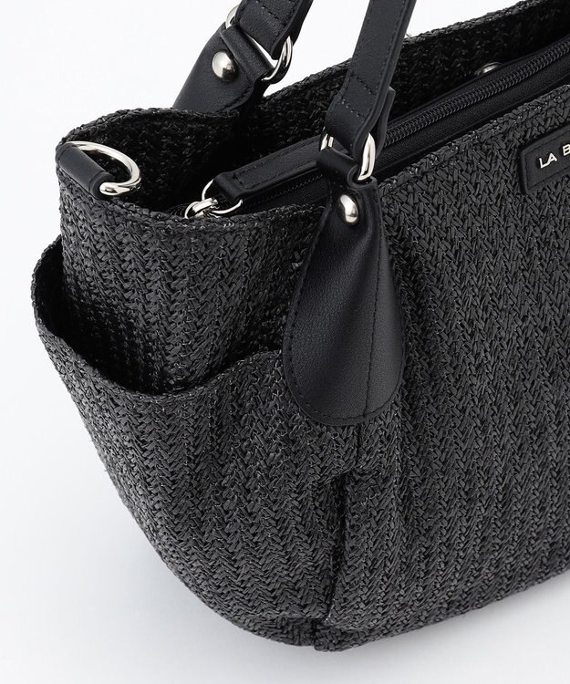 LA BAGAGERIE つまみハンドル　サマー2wayミニトートバッグ ブラック