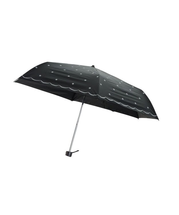 MOONBAT 晴雨兼用日傘 折りたたみ傘 ドット×スカラー／遮光 遮熱 UV ブラック