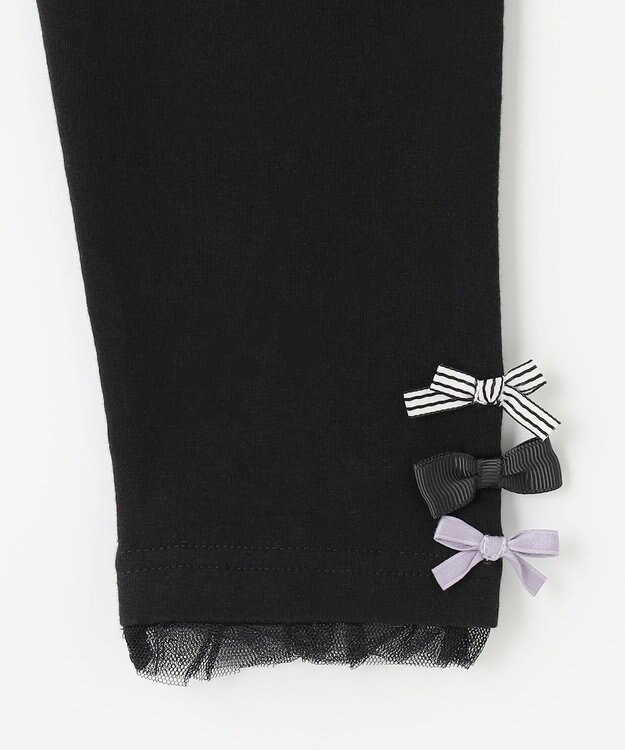 ANY KIDS 裾リボン レギンス ブラック