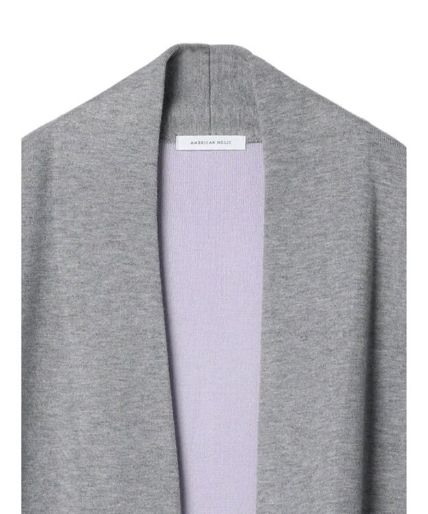 AMERICAN HOLIC バイカラーニットコーディガン Light Gray Mixture