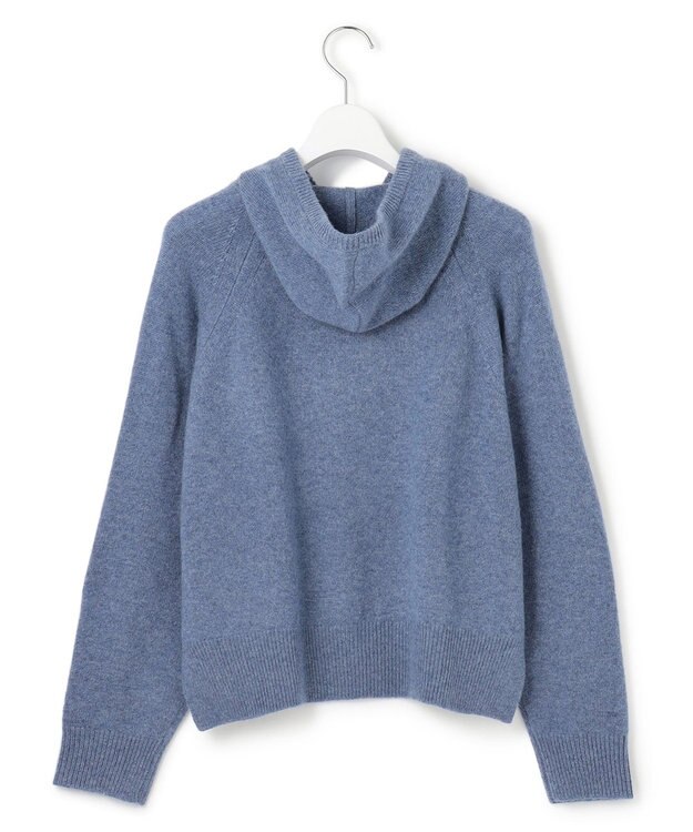 J.PRESS YORK STREET 【WOMEN】ウールカシミヤ フーディニット ダルブルー系