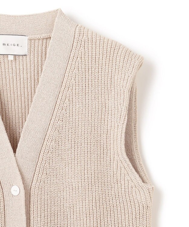 BEIGE， COME / ジレカーディガン Flax