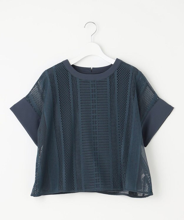 自由区 L 【洗える】レースエッジ Tシャツ&タンクトップセット トップス インク