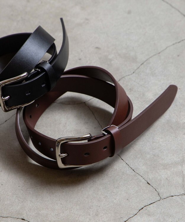 WEGO フェイクレザープレーンベルト ブラウン