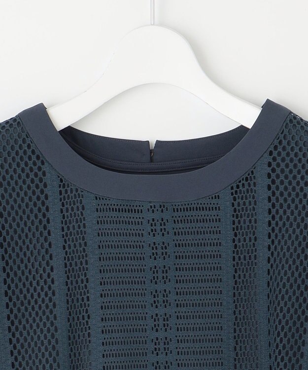 自由区 L 【洗える】レースエッジ Tシャツ&タンクトップセット トップス インク