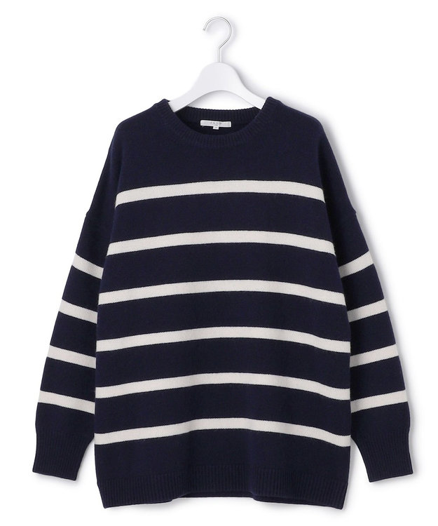 23区 S 【SLOW/一部店舗限定】ソフトウール ボーダー ニット ネイビーボーダー