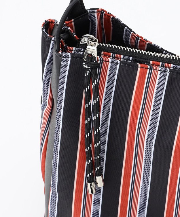 Y'SACCS マルチストライプ すっきりトート Mサイズ レッド