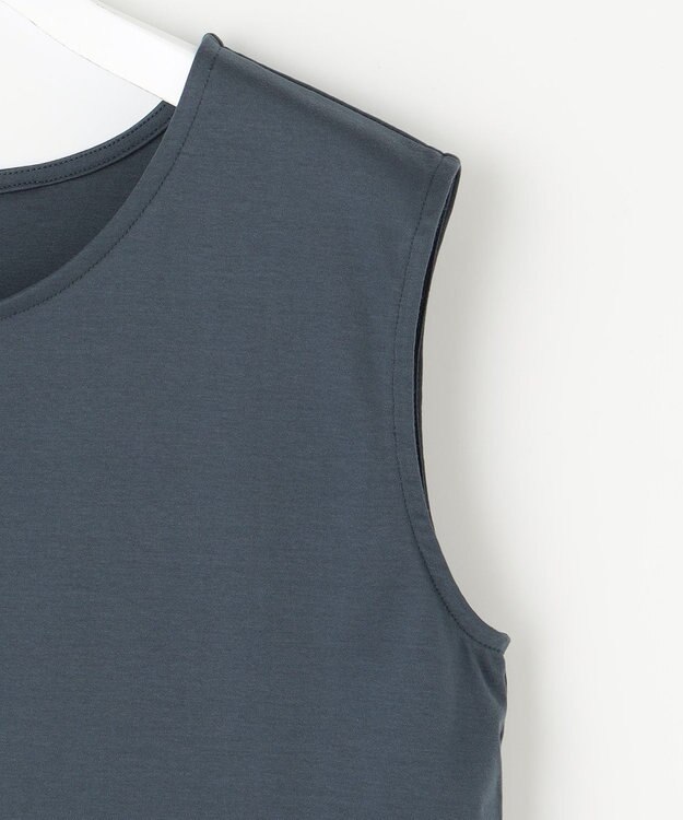 自由区 L 【洗える】レースエッジ Tシャツ&タンクトップセット トップス インク