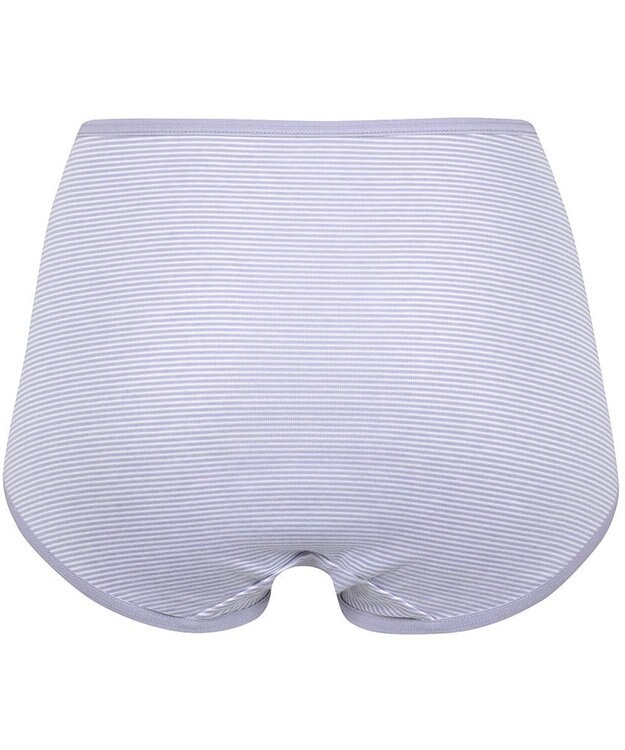 Wing ショーツ 綿混(身生地部) ここちよいフィット感 ムレにくい(身生地部) 【デイリーフィット 綿混ボーダー】 はきこみ丈ふかめ EC3650 ウイング／ワコール パープル