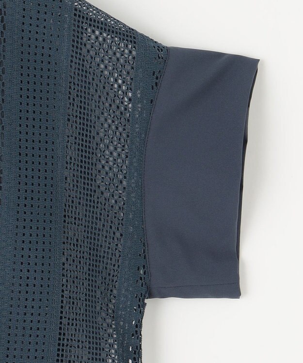 自由区 L 【洗える】レースエッジ Tシャツ&タンクトップセット トップス インク