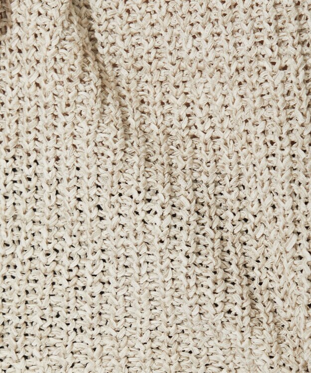 自由区 L 【洗える】コットンラッセル ボートネックニット ベージュ系