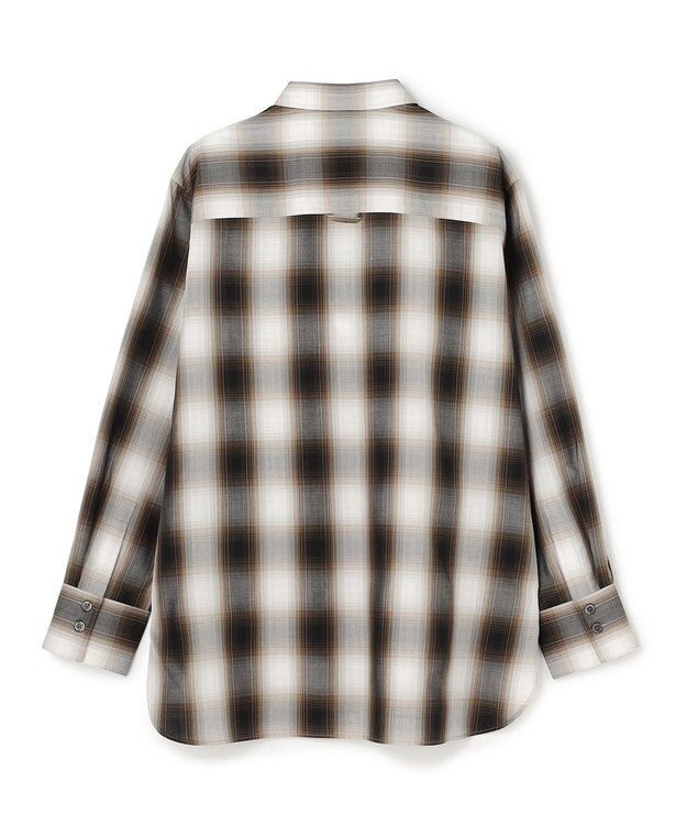 UNFILO レギュラーカラー ポプリンシャツ オンブレーチェック