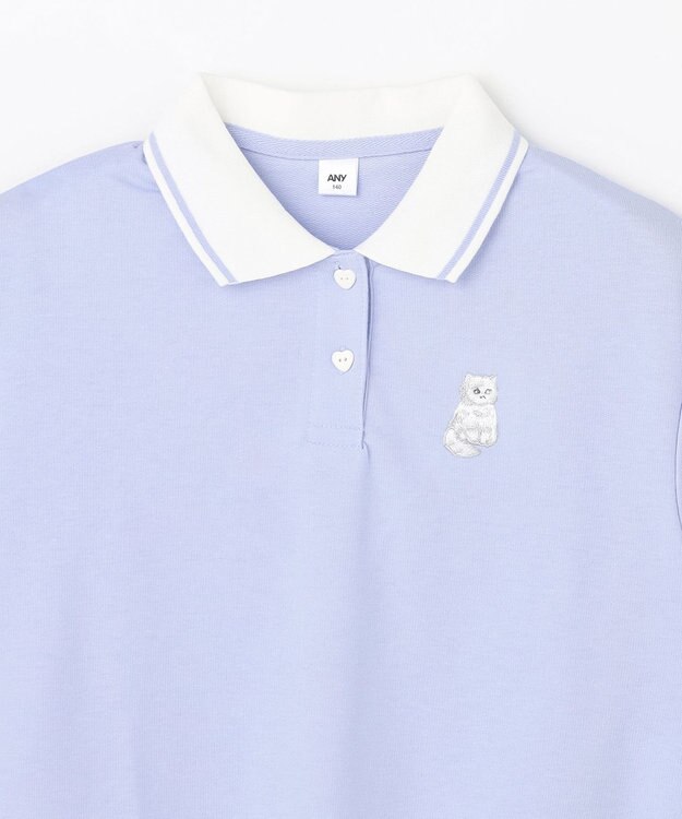 ANY KIDS 【洗濯機可能/吸汗速乾】ドライタッチ ショート丈ポロシャツ サックスブルー