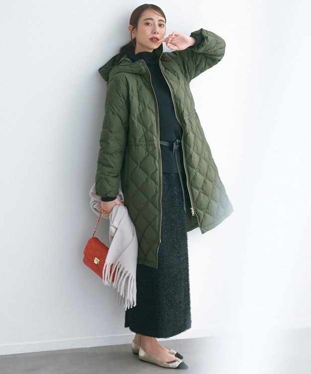 ICB L ルレックスヘアリージャカード ナロースカート ブラック系