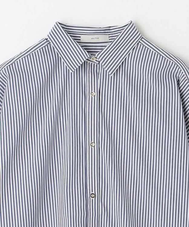 ANY 【UVケア/接触冷感/洗濯機可能】クールＵＶドルマンシャツ ブルーストライプ