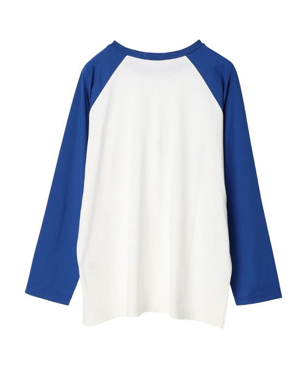 Green Parks シアーラグラン配色プルオーバー Blue