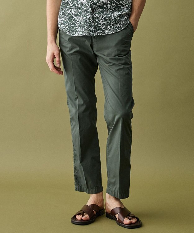 JOSEPH ABBOUD 【ウエストも伸びる!/JAPANファブリック】ヴィンテージコットン ストレッチ パンツ ダークグリーン系